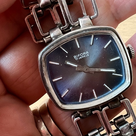 VINTAGE BIFORA 800 SILVER LADIES AUTOMATIC MECHANICAL WATCH UNIQUE BRACELET WORK main image 14